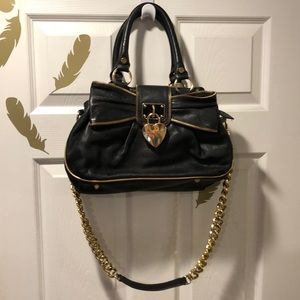 Betsey Johnson heart lock leather bag